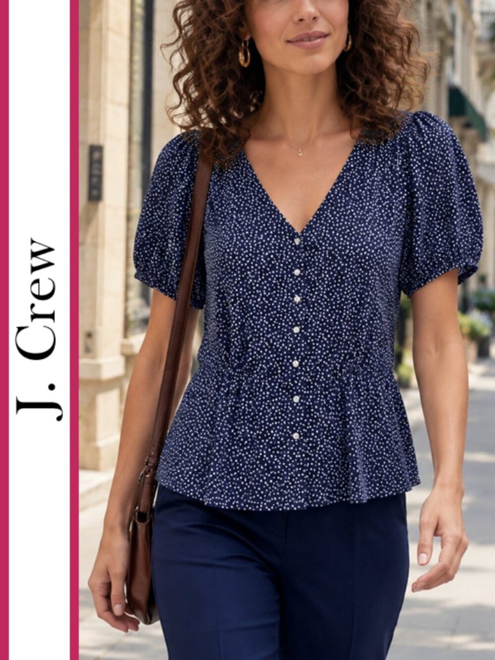 J. Crew | Micro Star Print Blouse Top